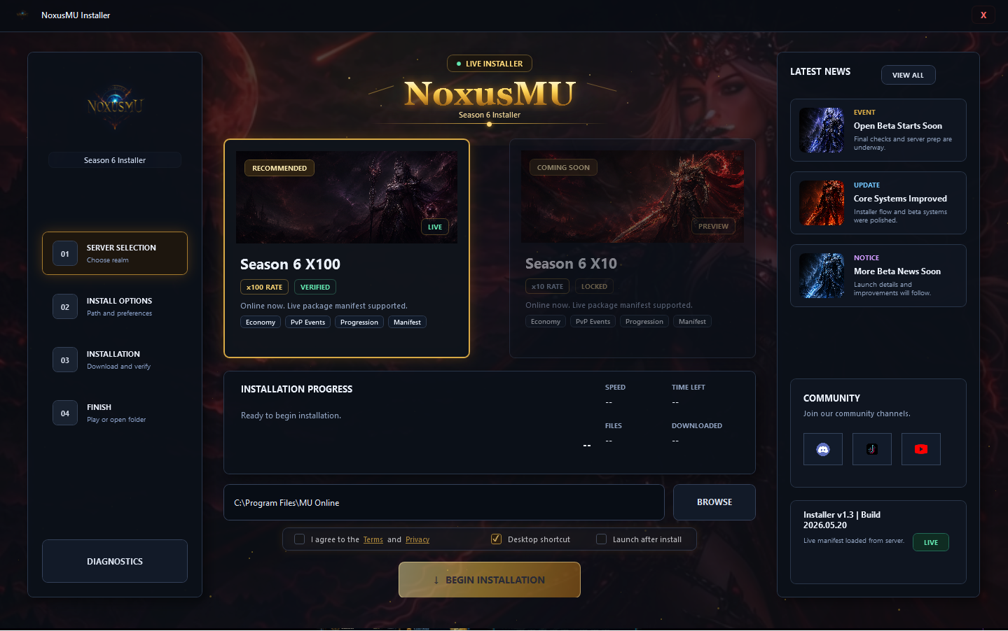 NoxusMU Installer preview